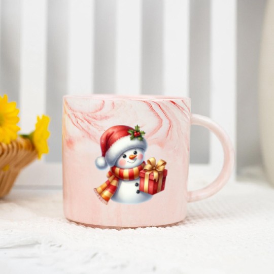 Snowman Christmas, Cute Christmas, Christmas Marble Mugs
