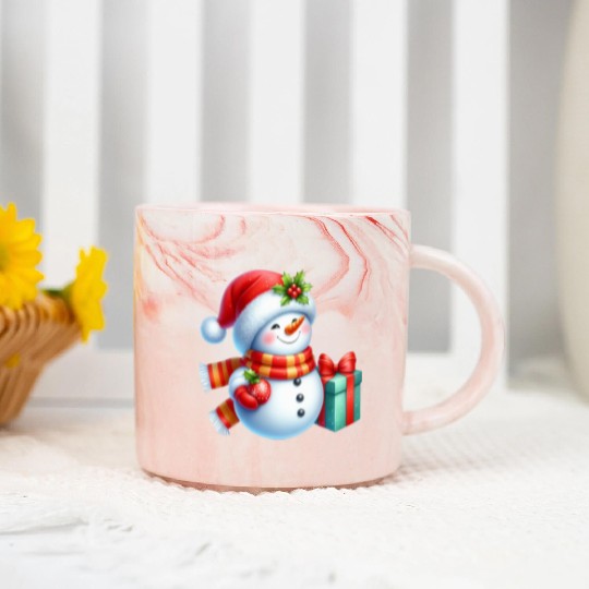 Snowman Christmas, Cute Christmas, Christmas Marble Mugs