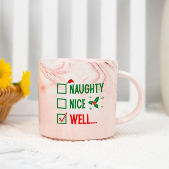 Naughty or Nice Funny Christmas Marble Mugs