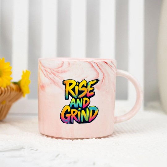 Rise And Grind Marble Mugs