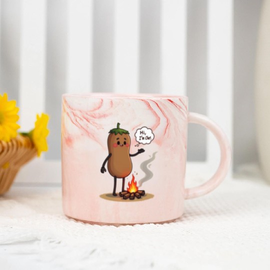 Chestnuts Roasting Christmas Cartoon Marble Mugs