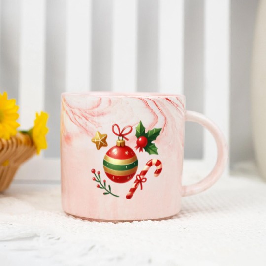 Merry Christmas, Christmas Retro Marble Mugs