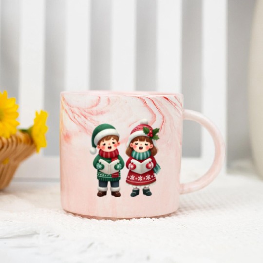 Merry Christmas, Christmas Retro Marble Mugs