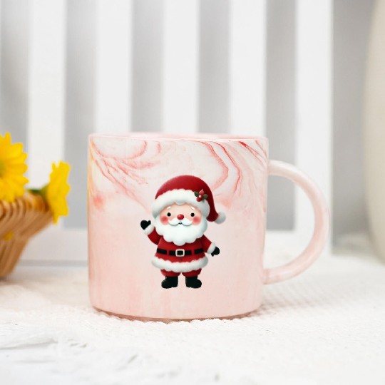 Santa Christmas, Christmas Retro Marble Mugs