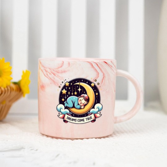 Dreams Come True Under Starry Night Sky Marble Mugs