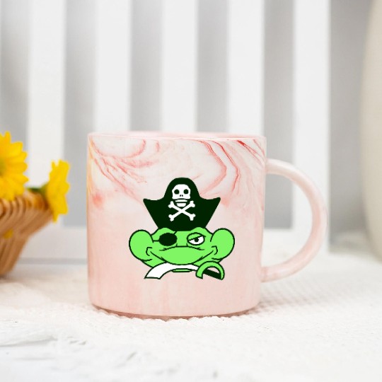 Frog Captain Hat Toad Funny Cool Comic Cartoon Fun Marble Mugs