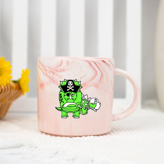 Triceratops Stegosaurus 2 Dinosaur Pirates Dinos Marble Mugs