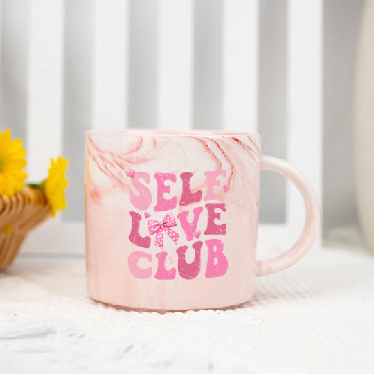 Self Love Club, Valentine Retro Marble Mugs