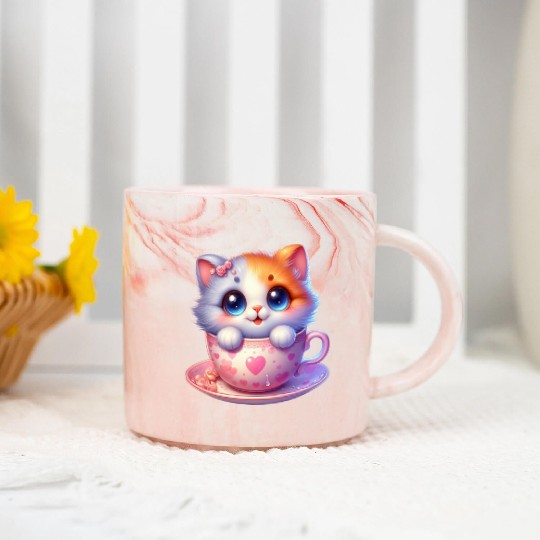 Valentines Retro Marble Mugs