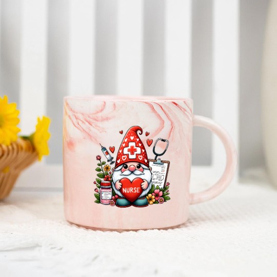 Gnome Valentines, Valentine Retro Marble Mugs