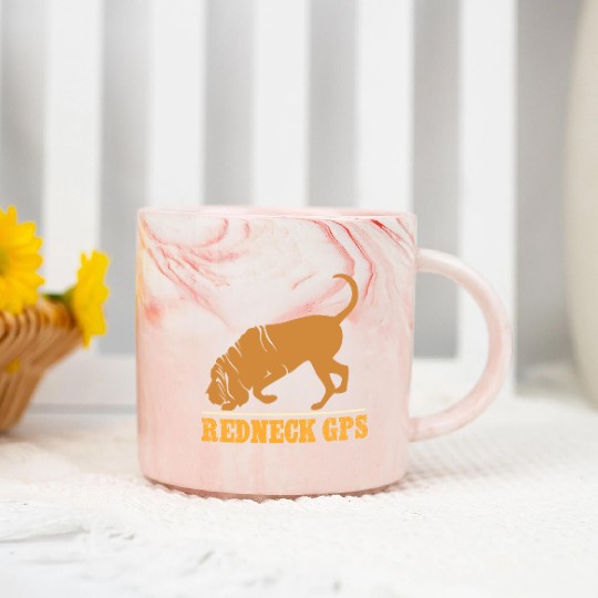 Redneck GPS | Funny Bloodhound | NickerStickers® Marble Mugs