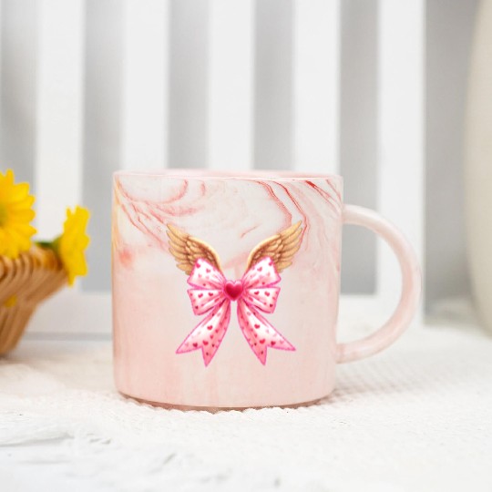 Cupid Bow, Valentine Retro Marble Mugs