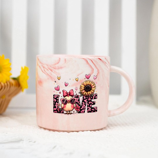 Valentine Retro, Happy Valentines Day Marble Mugs