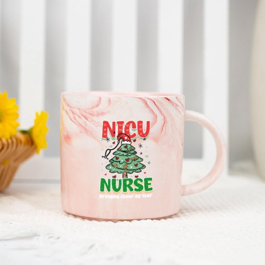 NICU Christmas NICU Nurse, Bringing Cheer All Year Marble Mugs