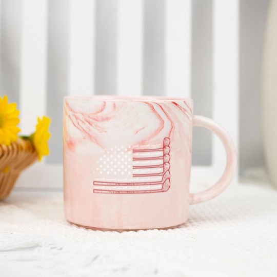 American Flag Golf Marble Mugs