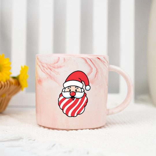 CandyClaus Candy Cane Santa Claus Christmas Marble Mugs