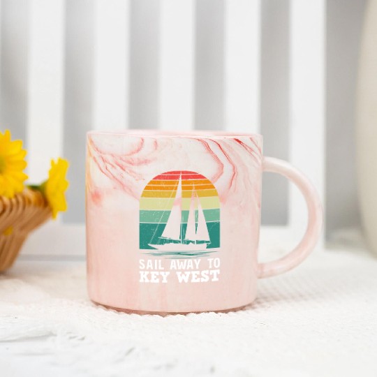 Florida SAIL AWAY TO KEY-WEST Florida Keys Marble Mugs