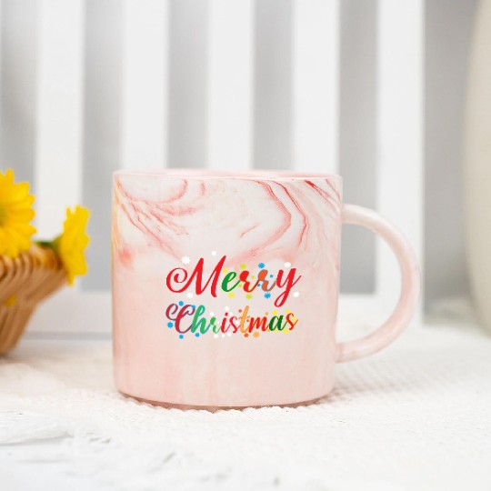 Holly Jolly Holidays : Merry Christmas Marble Mugs
