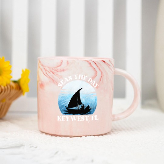 Sunshine-State Florida SEAS DAY KEY-WEST, FL Marble Mugs