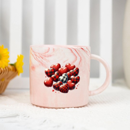Valentines Day, Valentine Retro Marble Mugs