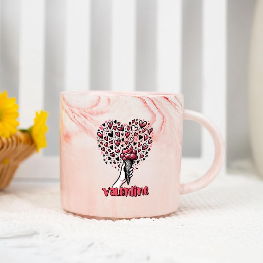 Valentines Day, Valentine Retro Marble Mugs