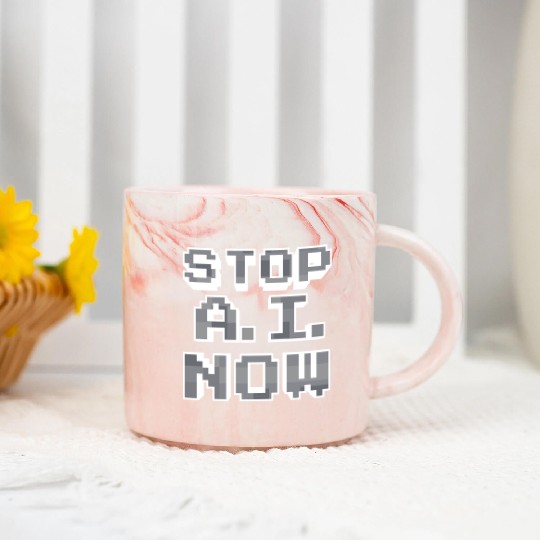 Stop Ai Now Against Ai Marble Mugs