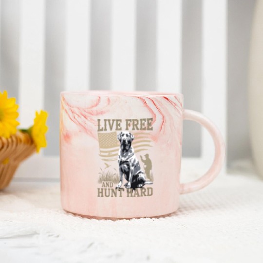 Duck Hunting Marble Mugs Deer Hunting USA Flag Hunters