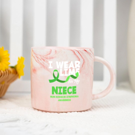 Non-Hodgkin Lymphoma Awareness Wear Lime Niece Marble Mugs