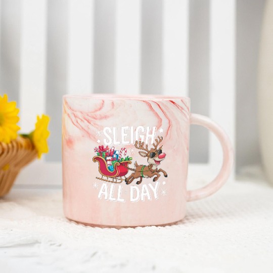 Sleigh All Day Marble Mugs