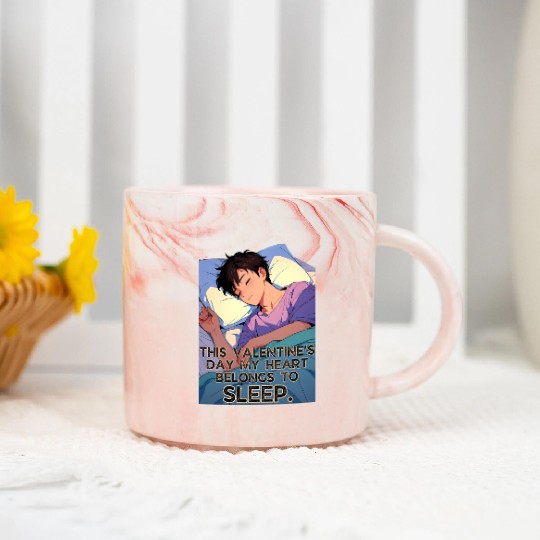 This Valentines Day My Heart Belongs To Sleep Marble Mugs