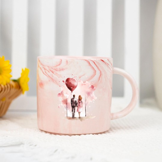 Valentine Day, Coquette Valentine Marble Mugs