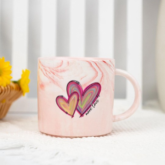Valentines Retro, Happy Valentine Day Marble Mugs