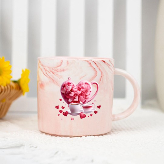 Valentines Day, Valentine Retro Marble Mugs