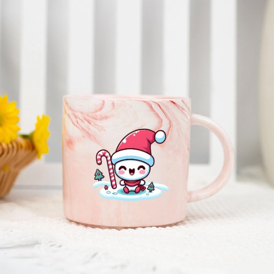Merry Little Snowman Marble Mugs