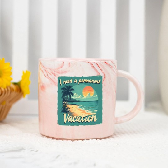 Sun, Sand, and Sea: Beach Bliss Marble Mugs