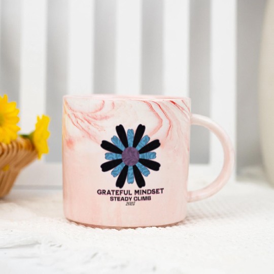 Grateful Mindset Steady Climb 2025 Marble Mugs