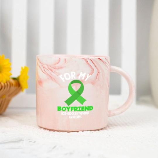 Non-Hodgkin Lymphoma Awareness For My Boyfriend Marble Mugs