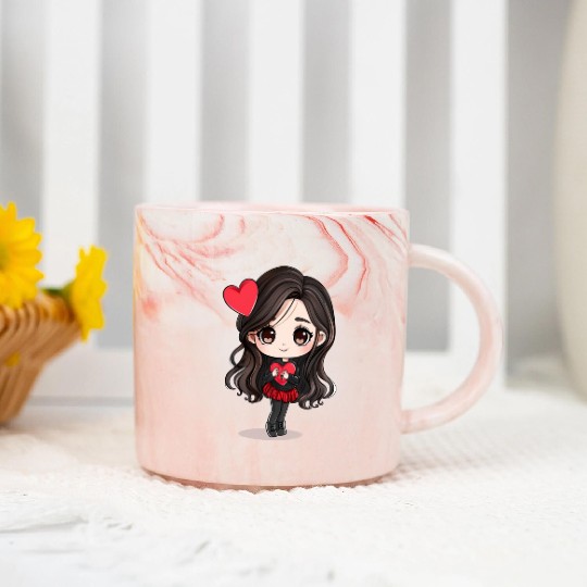 Valentines Day, Retro Valentine, Coquete Valentine Marble Mugs