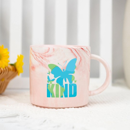 Butterfly Floral Vacation Nature Lover Marble Mugs