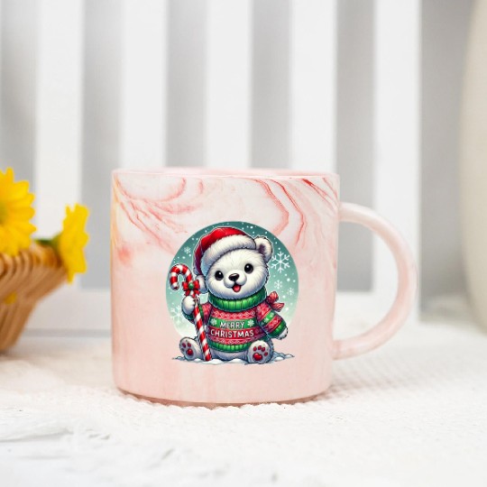 Polar Bear Christmas Sweater - Christmas Gifts Marble Mugs