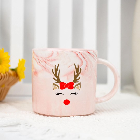 Reindeer girl, Christmas Marble Mugs