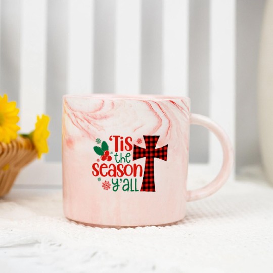 Tis the Season Y'all, Christmas Marble Mugs