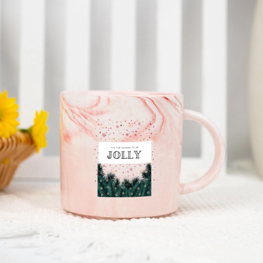 'Tis The Season To Be Jolly Marble Mugs