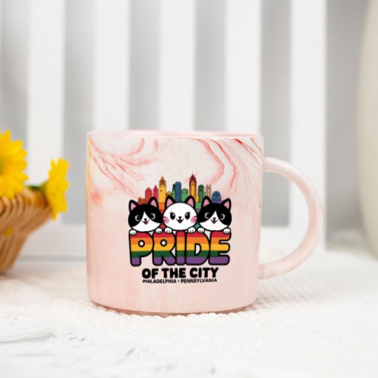 Pride of Philadelphia City Pennsylvania USA Rainbo Marble Mugs
