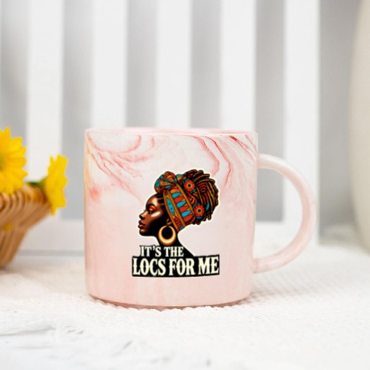 It's The Locs For Me Black History Queen African Marble Mugs