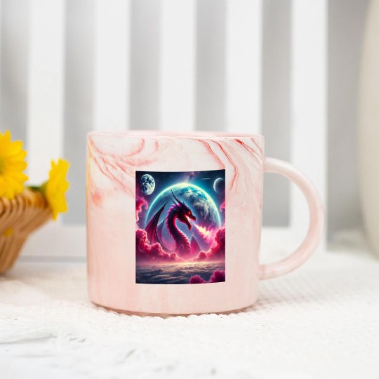 The humble dragon-Digital art Marble Mugs