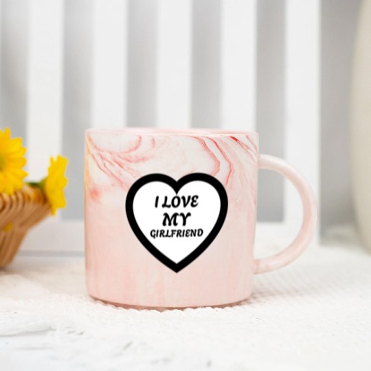 I love my Girlfriend Marble Mugs