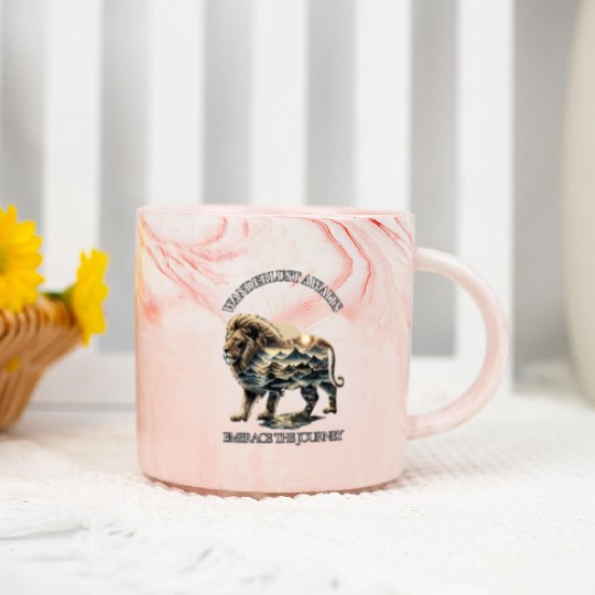 Wanderlust Awaits: Embrace the Journey Marble Mugs