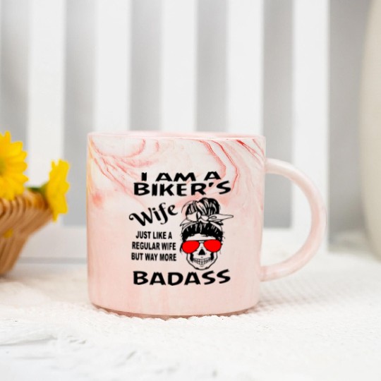 Biker’s Wife Like A Regular Wife But More Badass Marble Mugs