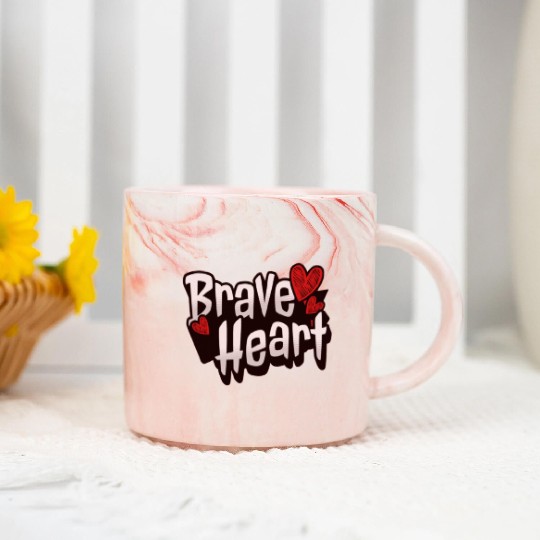 Brave Heart - Courageous Warrior Marble Mugs